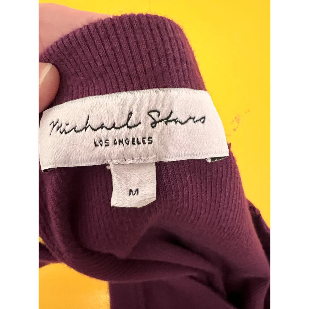 Michael Stars Halley Ribbed Tank Top with Ruching Ruby Women's Size Medium NWOT - Picture 5 of 8